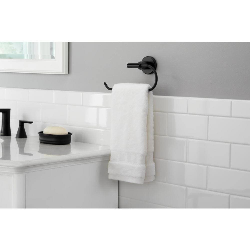 Glacier Bay Menlo Towel Ring in Matte Black (2)