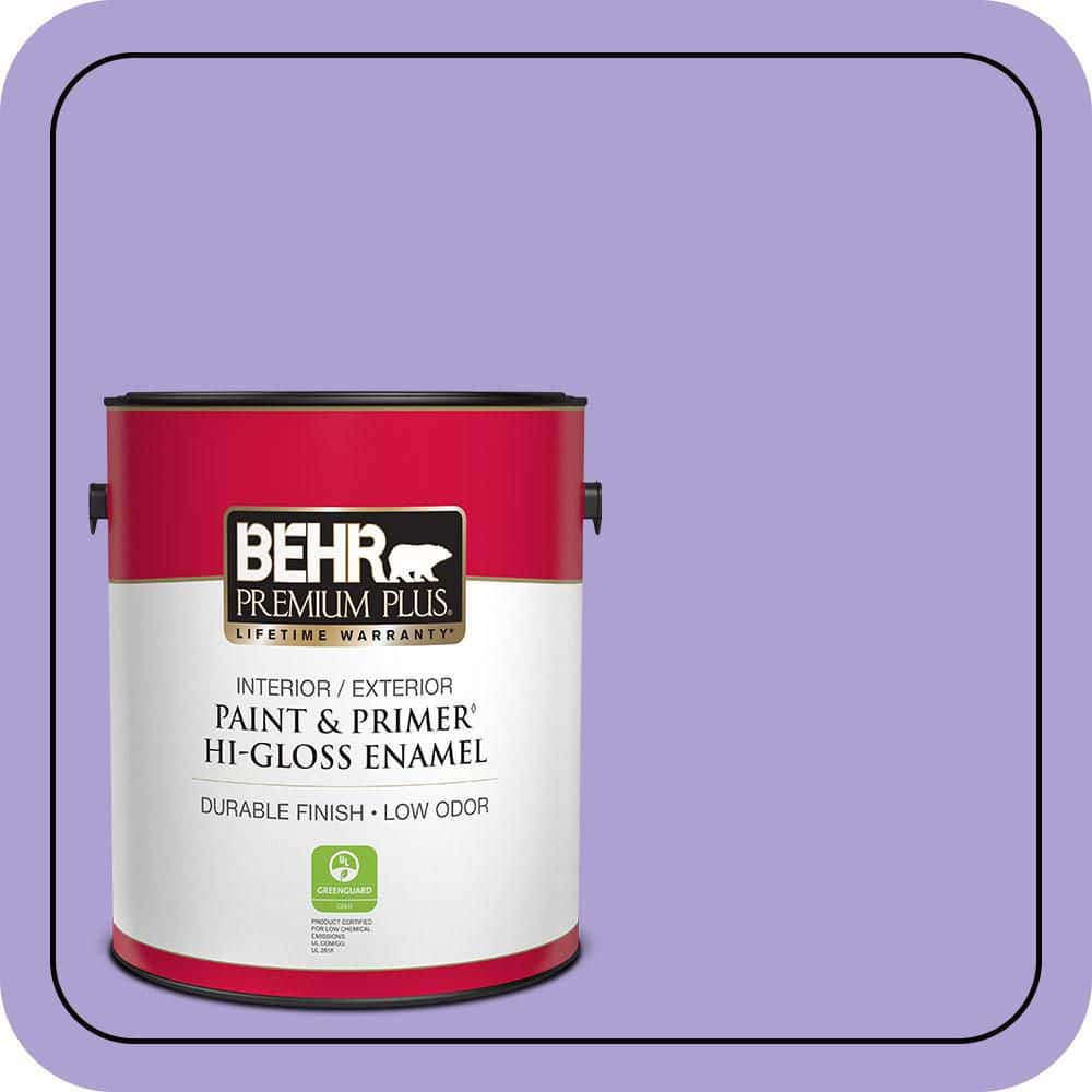 BEHR PREMIUM PLUS 1 gal. #P560-4 Magic Wand Hi-Gloss Enamel Interior/Exterior Paint & Primer (1)