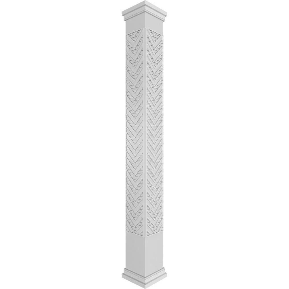 Ekena Millwork Gilcrest Fretwork 7.625 in. x 8 ft.Non-Tapered Square Column Wrap Kit (1)