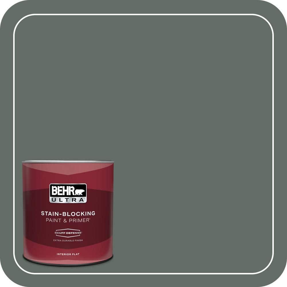 BEHR ULTRA 1 qt. #700F-6 Dense Shrub Extra Durable Flat Interior Paint & Primer
