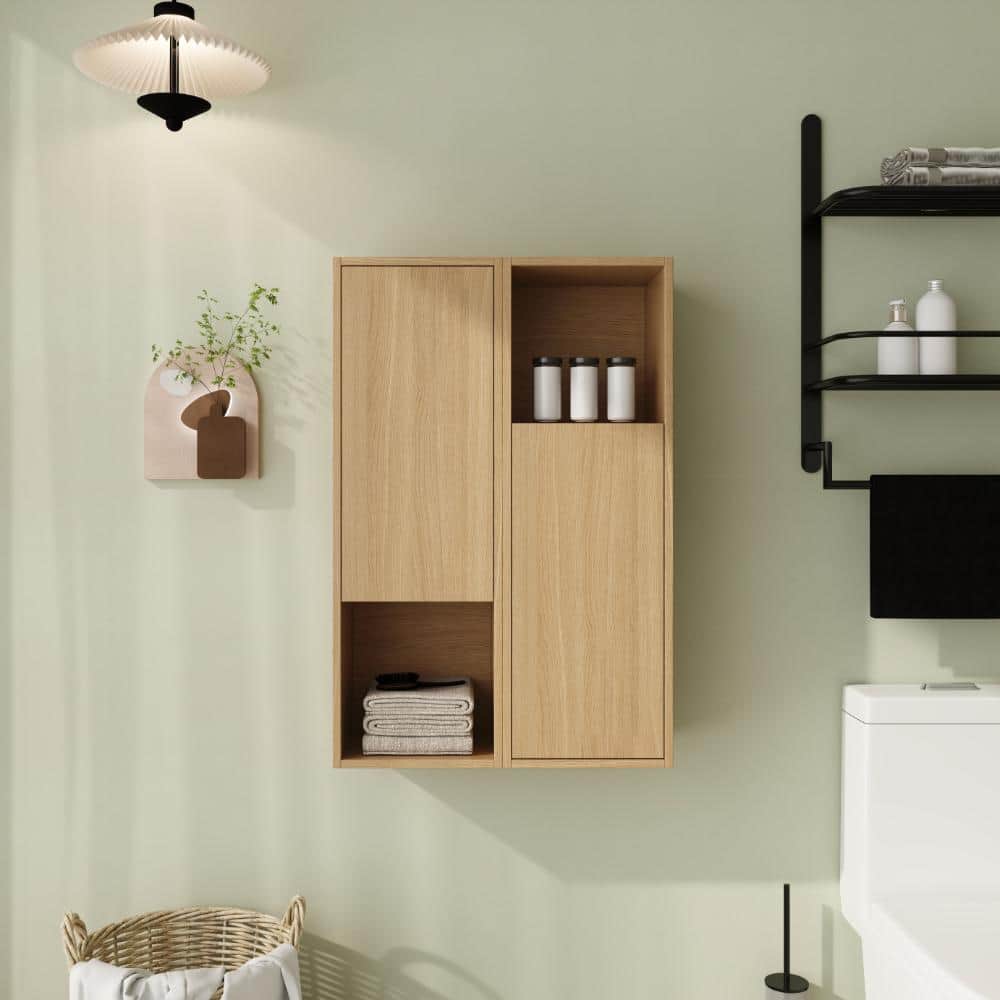 Malwee 24 in. Unassembled Plywood Bathroom Storage Wall Cabinet in Light Oak (1)