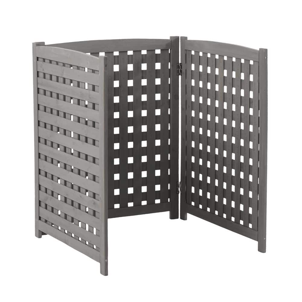 Unbranded 2.5 ft. x 3 ft. grey solid wood fence, suitable for an air conditioner enclosure. (1)