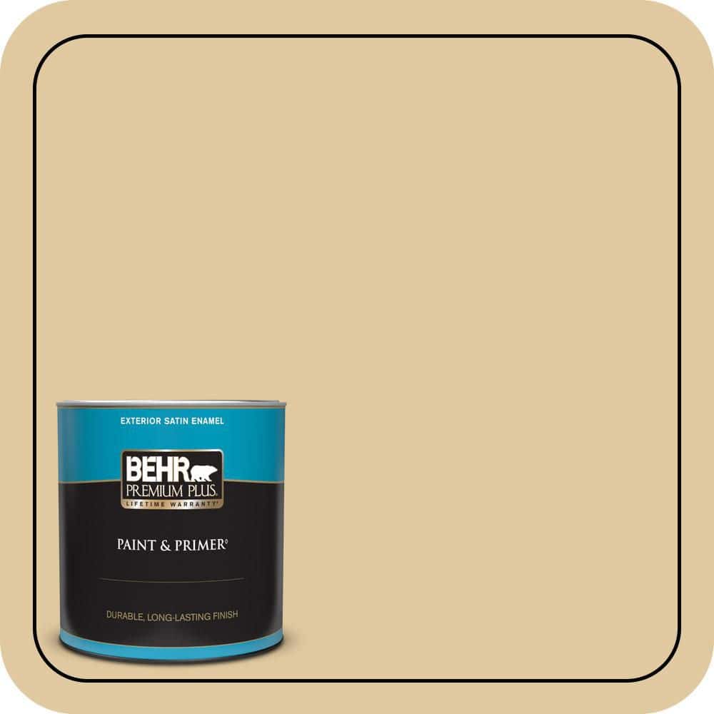 BEHR PREMIUM PLUS 1 qt. #PPU7-19 Crepe Satin Enamel Exterior Paint & Primer
