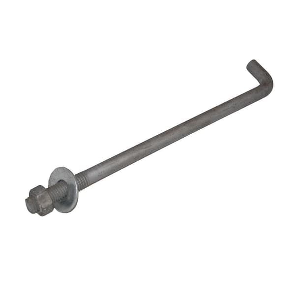 Unbranded 10 in. Galvanized Metal Anchor Bolt with Nut and Washer (2)
