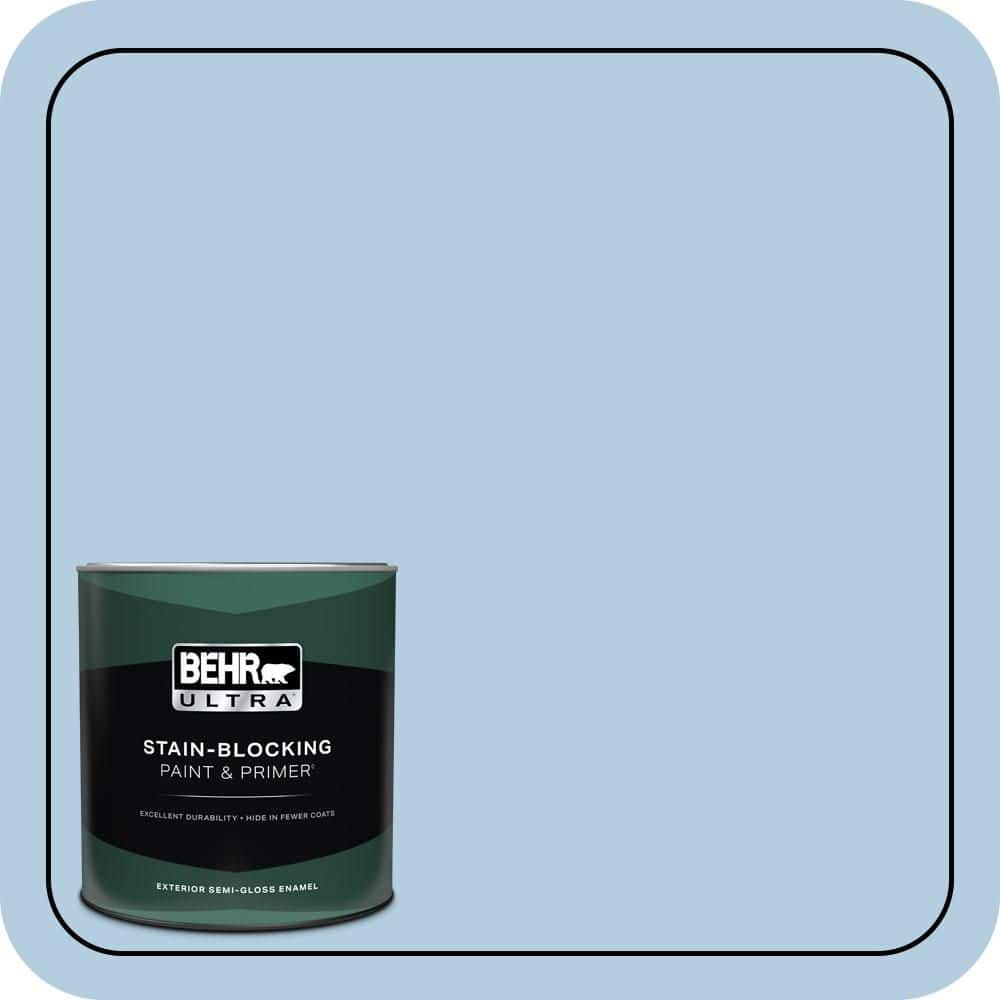 BEHR ULTRA 1 qt. #PPU14-14 Crystal Waters Semi-Gloss Enamel Exterior Paint & Primer