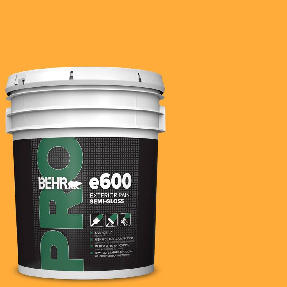 BEHR PRO 5 gal. #S-G-310 Peach Butter Semi-Gloss Exterior Paint