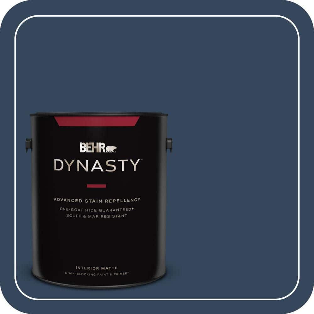 BEHR DYNASTY 1 gal. #MQ5-54 Compass Blue One-Coat Hide Matte Interior Stain-Blocking Paint & Primer