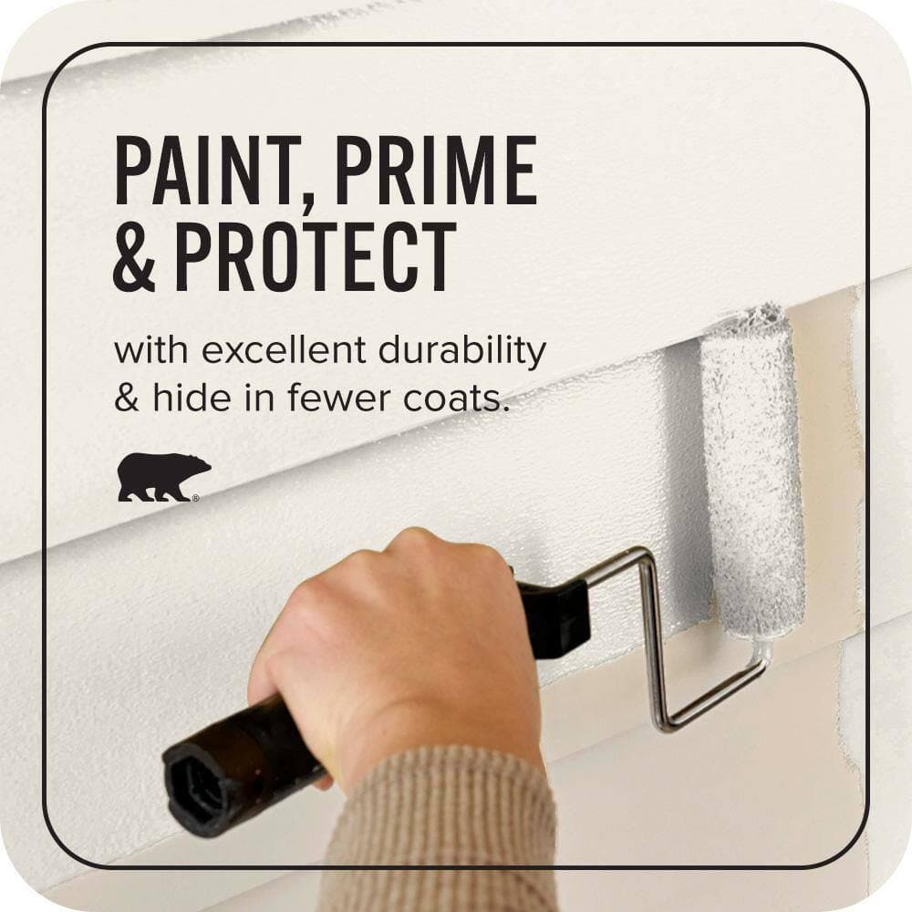 BEHR ULTRA 1 qt. #PWN-51 Villa White Satin Enamel Exterior Paint & Primer (3)
