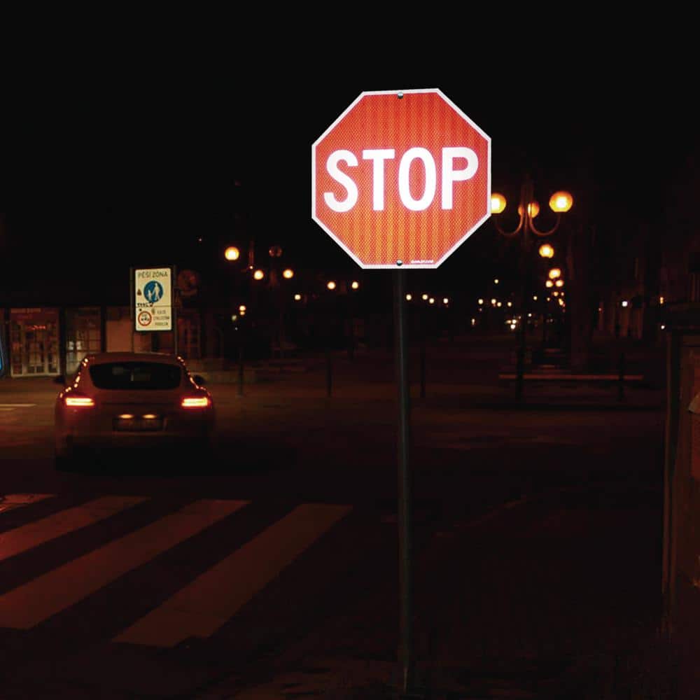 ANLEY 12 in. x 12 in. Stop Sign - Street Road Slow Warning Metal Warning Signs (3)