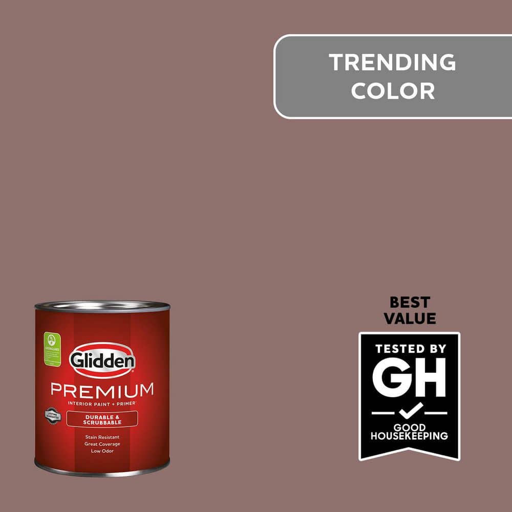 Glidden Premium 1 qt. PPG1054-6 Oakwood Brown Flat Interior Latex Paint