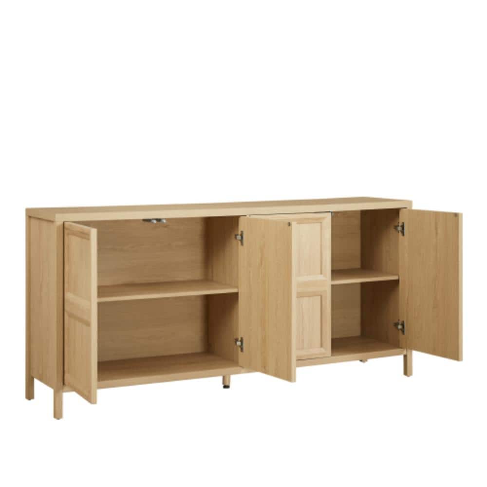 Unbranded 67 in. W x 15.7 in. D x 31.5 in. H Bathroom Brown Linen Cabinet (1)