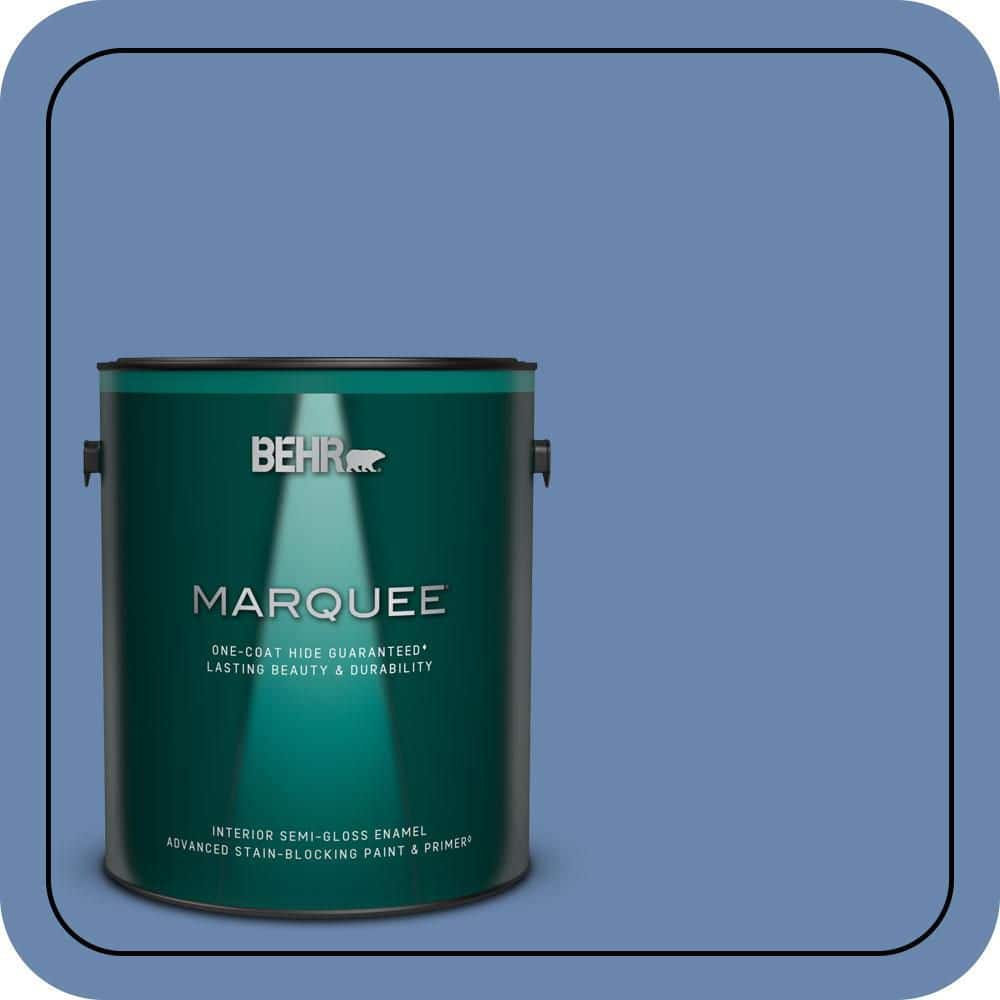 BEHR MARQUEE 1 gal. #M530-5 Cowgirl Blue One-Coat Hide Semi-Gloss Enamel Interior Paint & Primer