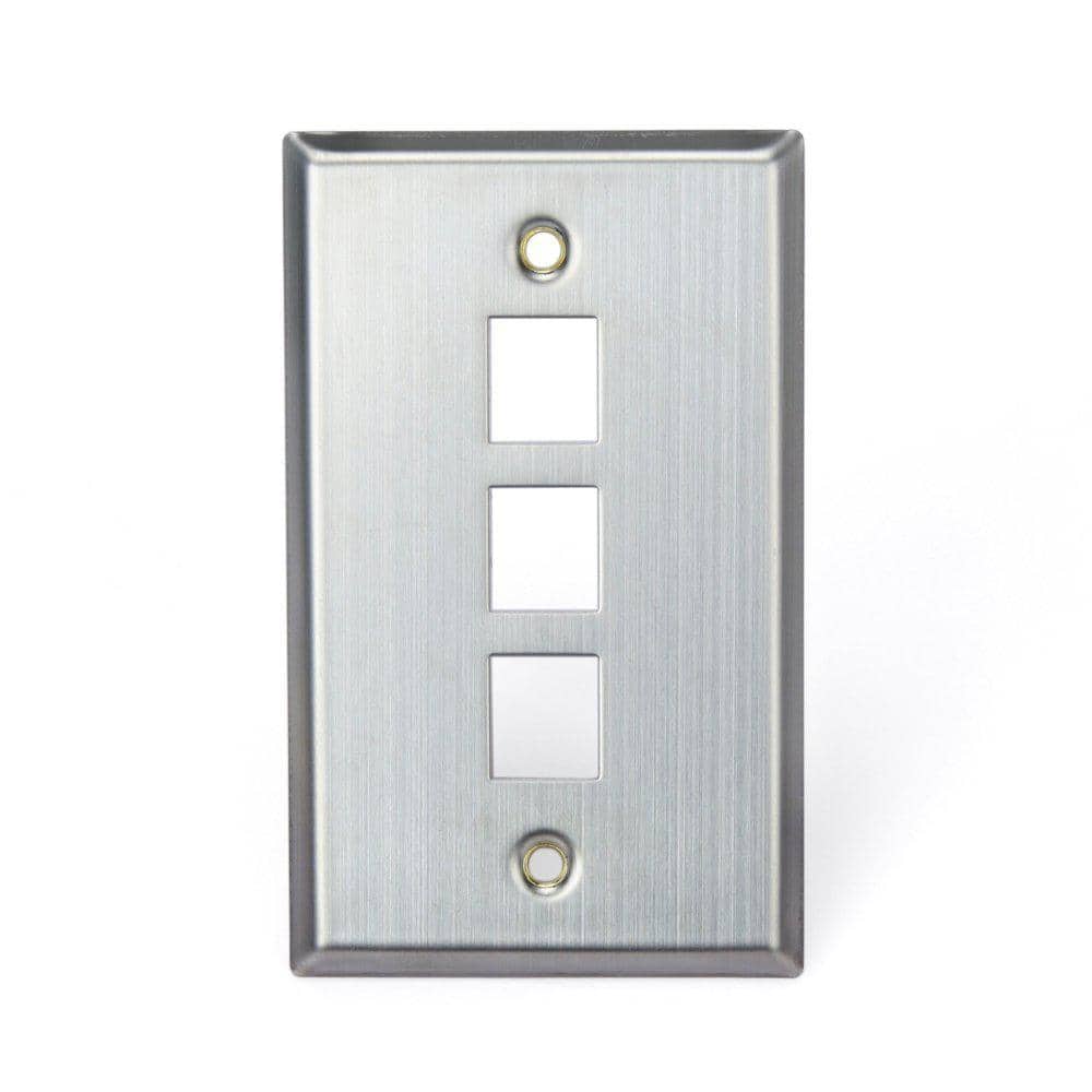 Leviton Stainless Look 1-Gang Audio/Video Wall Plate (1-Pack) 43080-1S3 (1)