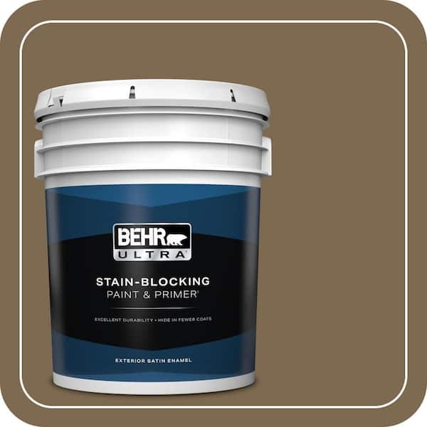 BEHR ULTRA 5 gal. #N300-7 Mayan Ruins Satin Enamel Exterior Paint & Primer (2)