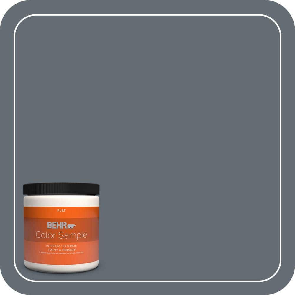 BEHR PREMIUM PLUS 8 oz. #PPU26-22 Summer Storm Flat Interior/Exterior Paint & Primer Color Sample (1)