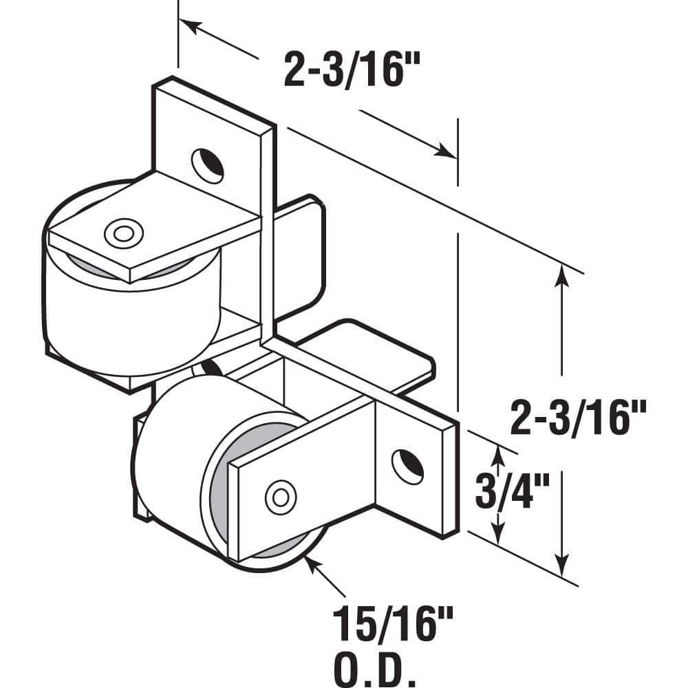 Prime-Line 15/16 in. White Nylon Drawer Guide Twin Roller Assembly (2-pack) (2)