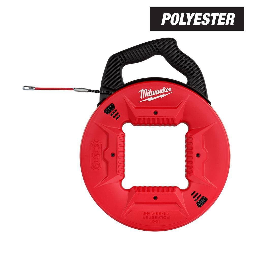 Milwaukee 100 ft. Polyester Fish Tape with Flexible Metal Leader with 1/8 in. x 120 ft. Steel Fish Tape (2)