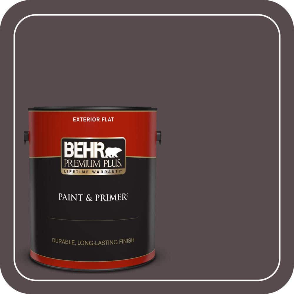 BEHR PREMIUM PLUS 1 gal. #N100-7 Aubergine Flat Exterior Paint & Primer