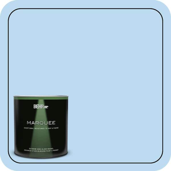 BEHR MARQUEE 1 qt. #P510-1 Greek Isles Semi-Gloss Enamel Exterior Paint & Primer (2)