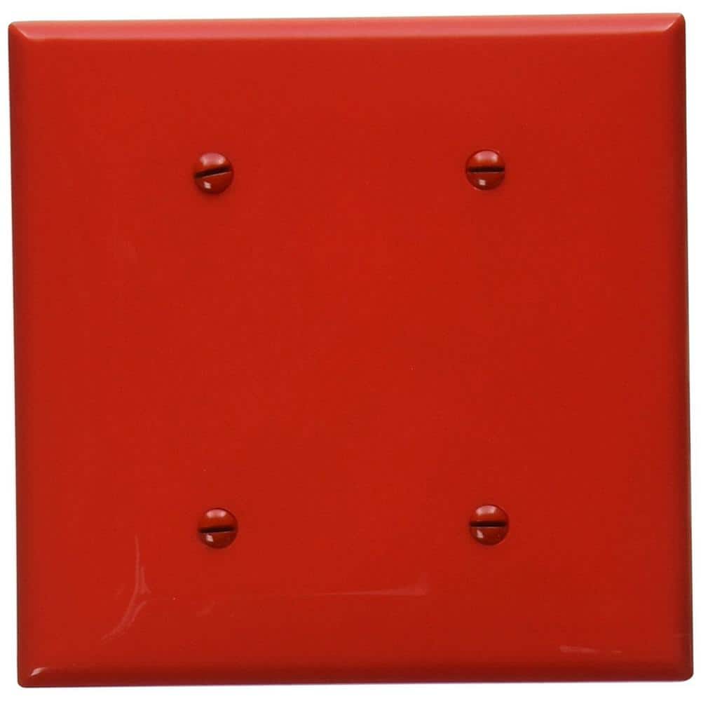 Leviton 2-Gang Red Blank Plate Nylon Strap Mount Standard Wall Plate (1-Pack) 80734-R (1)