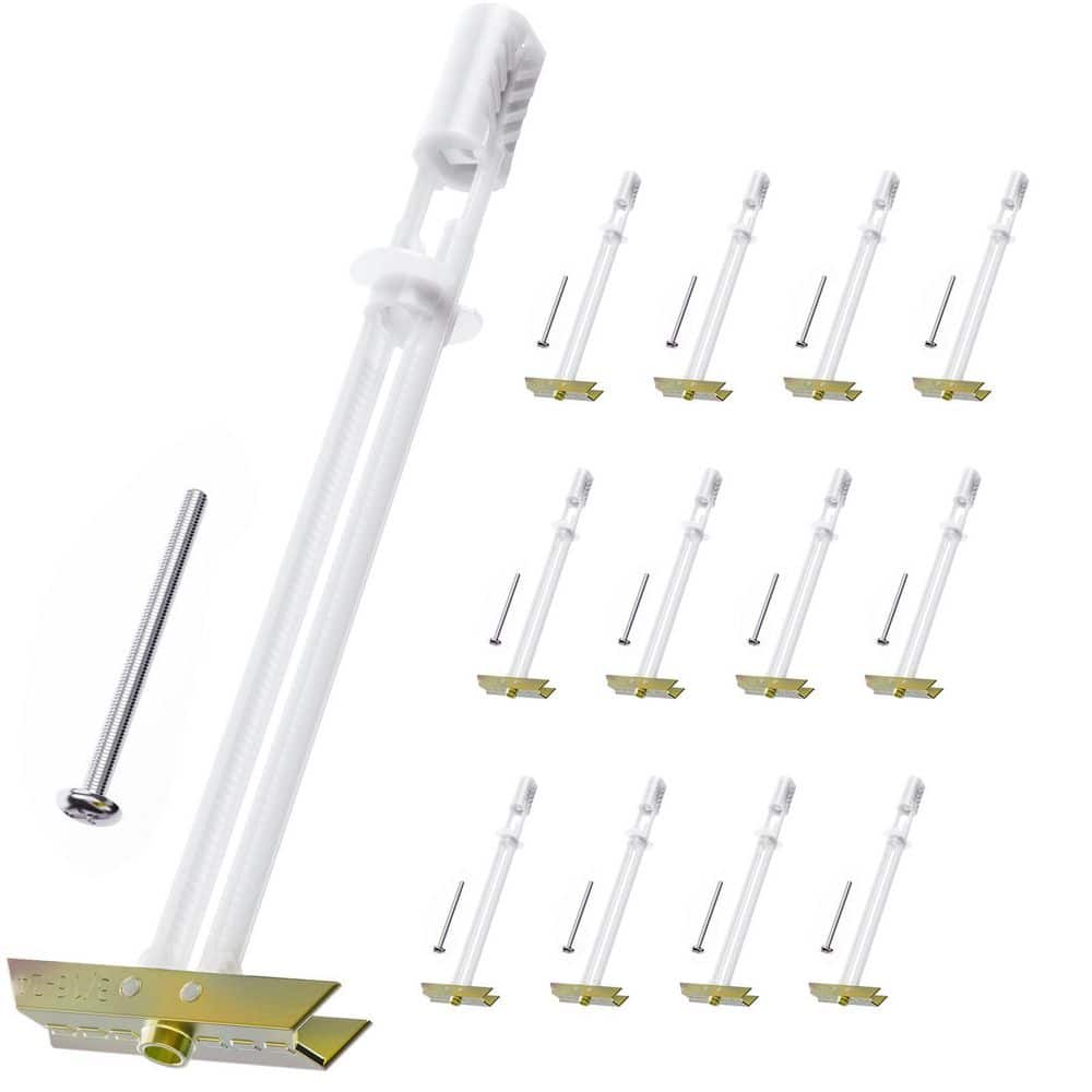NVNOO Heavy Duty Steel Drywall Anchor with Included Bolts for 3/16 in.-24 in. Fastener Size for TV Mounting, Gold (12-Pack) (1)