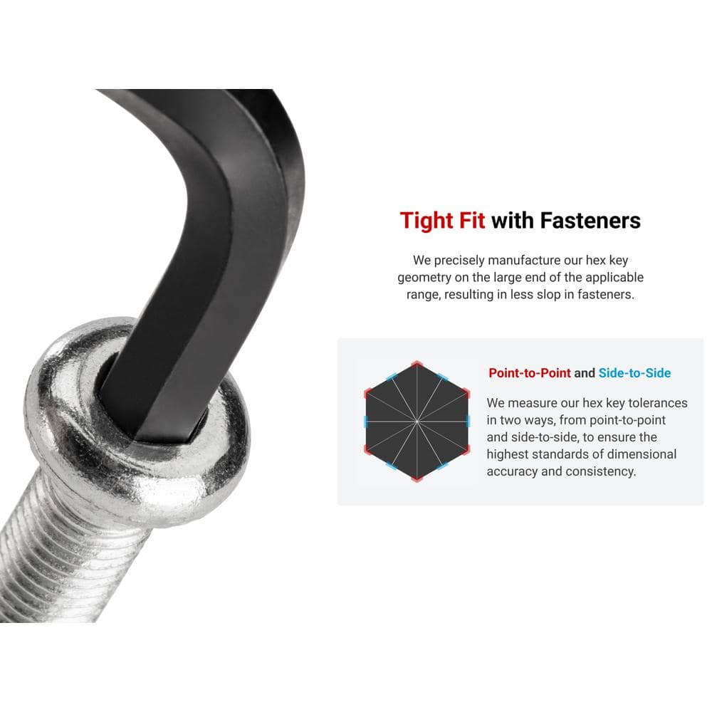 TEKTON Ball End Hex L-Key Set with Holders, 23-Piece (0.050-3/8 in., 1.3-10 mm) (3)