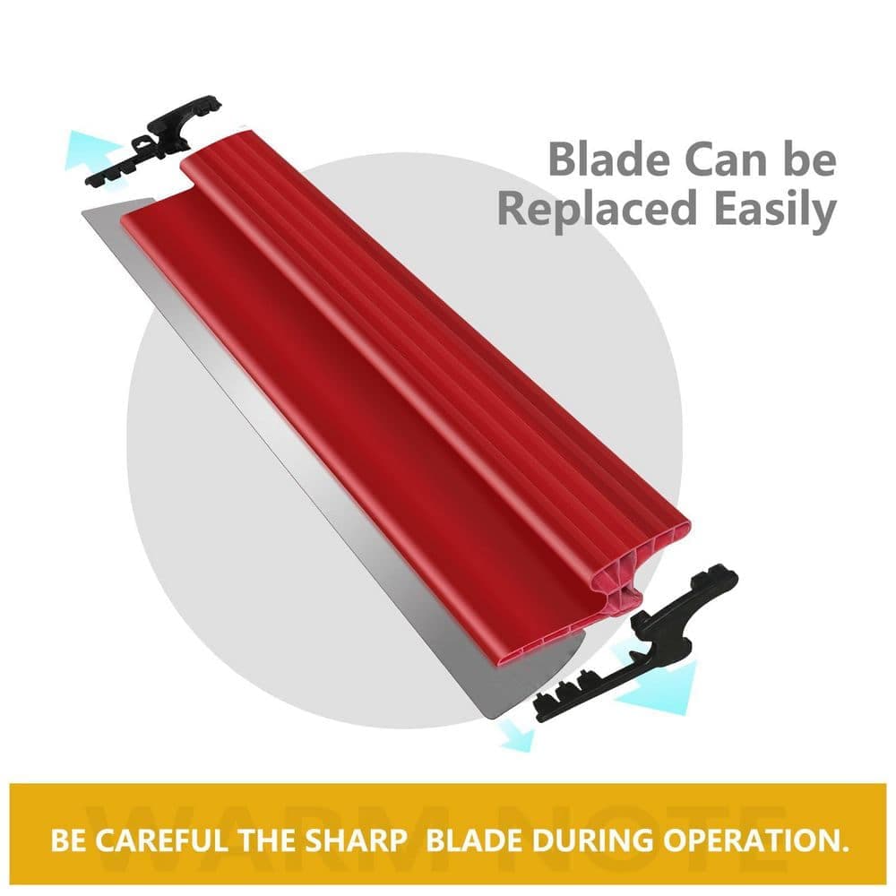 Laybus 32 in. Stainless Steel Drywall Skimming Blade with Replaceable Blade and Ergonomic Handle (3)