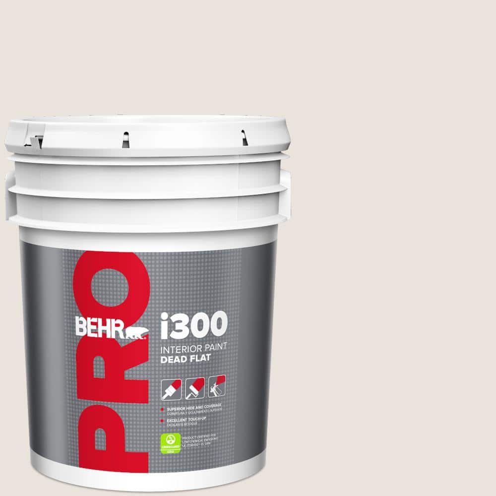 BEHR PRO 5 gal. #ECC-58-2 Earthly White Dead Flat Interior Paint