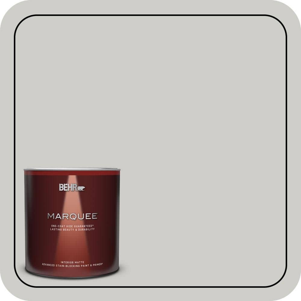 BEHR MARQUEE 1 qt. #QE-49 Mexican Silver Matte Interior Paint & Primer