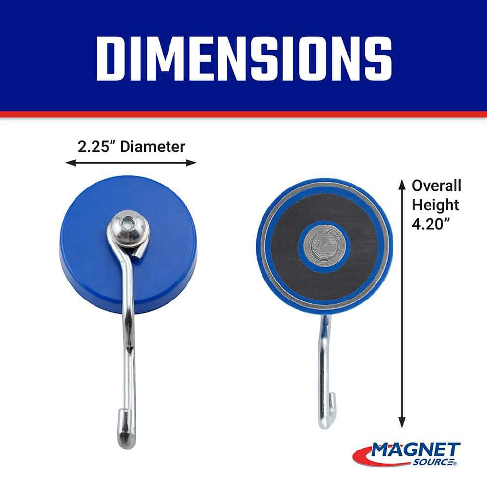 Master Magnet 25 lb. Pull Reversible Blue Magnetic Hook (3)