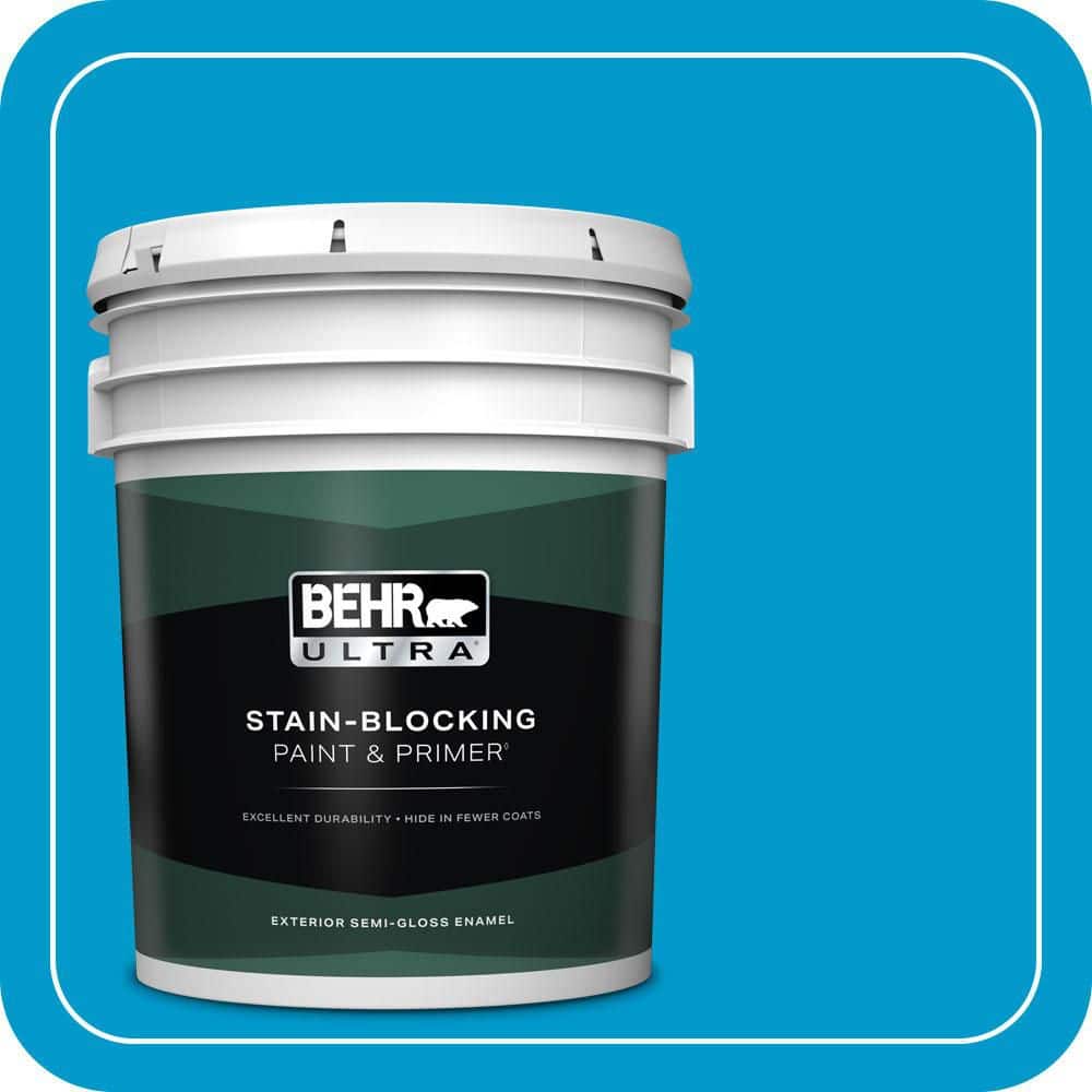 BEHR ULTRA 5 gal. #550B-6 Isle of Capri Semi-Gloss Enamel Exterior Paint & Primer