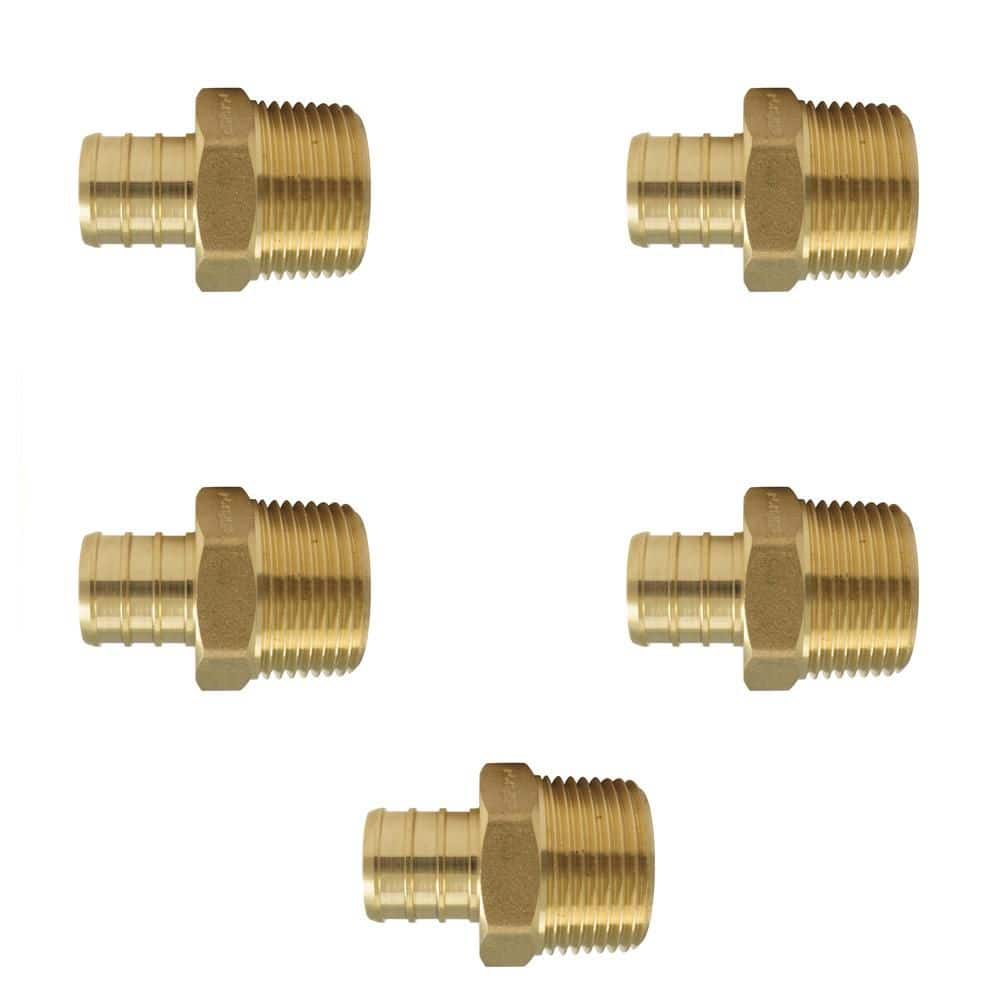 Apollo 3/4 in. Brass PEX-B Barb x 3/4 in. MNPT Adapter (5-Pack)