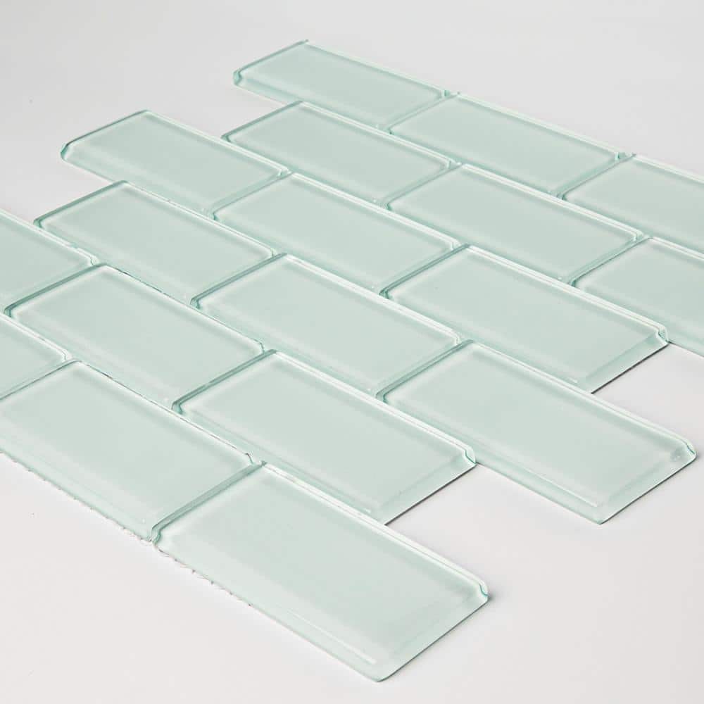 Jeffrey Court Siberian Gloss Green 11.625 in. x 11.625 in. Interlocking Gloss Glass Mosaic Tile (0.938 sq. ft./Each) (4)