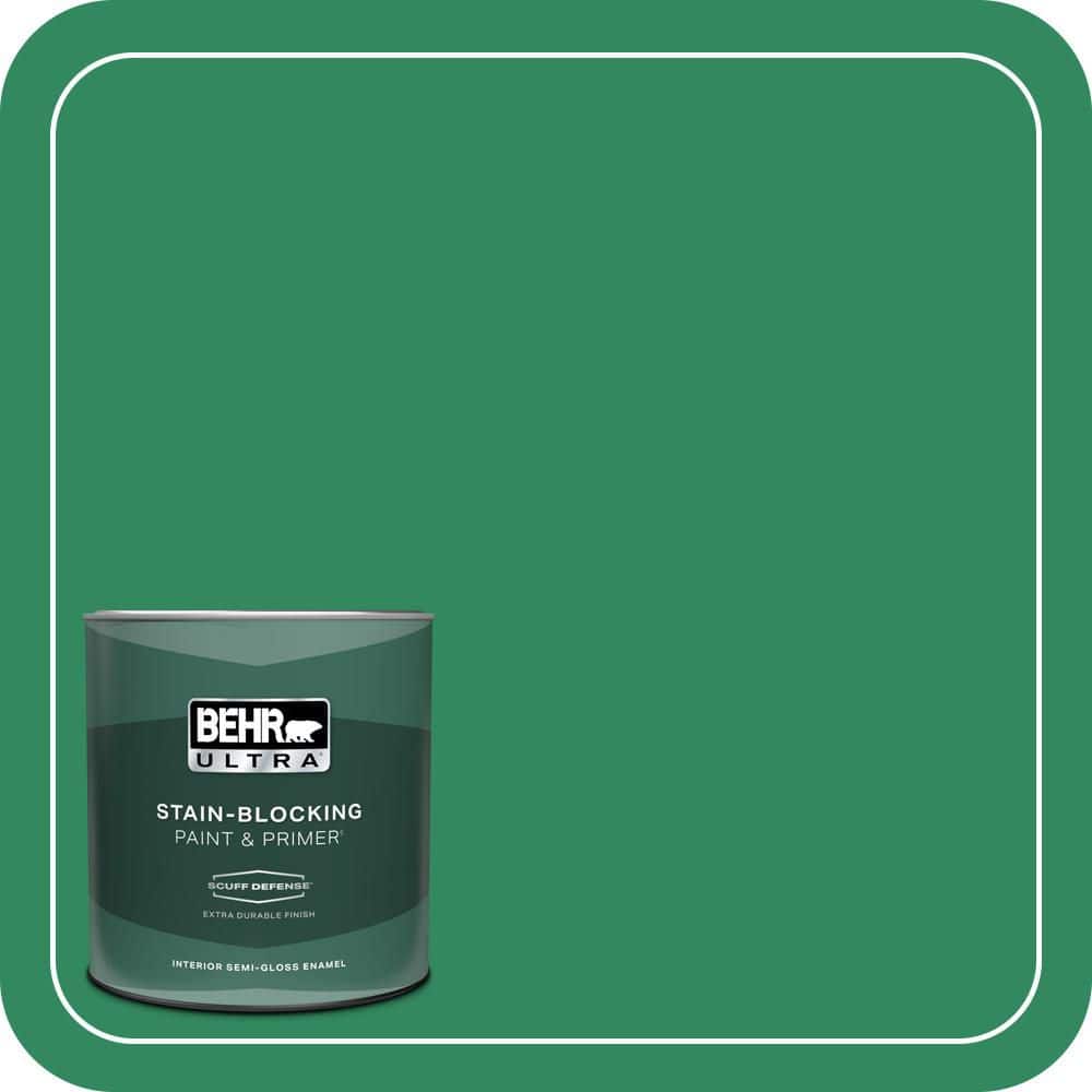 BEHR ULTRA 1 qt. #P420-6 Exquisite Emerald Extra Durable Semi-Gloss Enamel Interior Paint & Primer