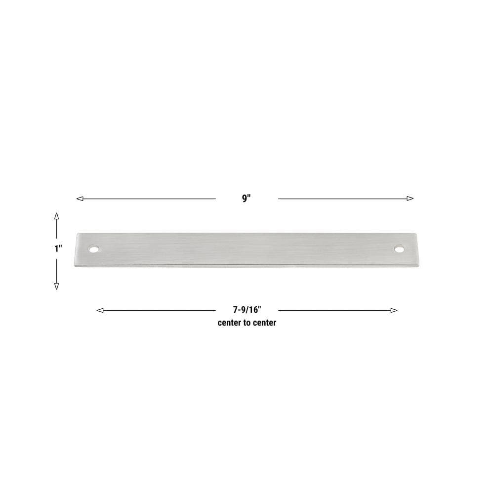 GLIDERITE 9 in. Squared Cabinet Backplate 7-9/16 in. Center to Center, 9342-192-SN (3)