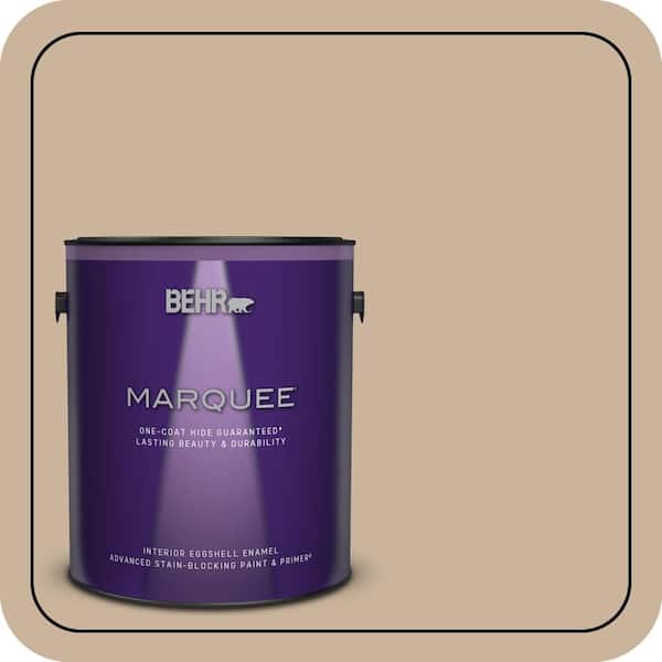BEHR MARQUEE 1 gal. #PPU4-07 Mushroom Bisque One-Coat Hide Eggshell Enamel Interior Paint & Primer (2)