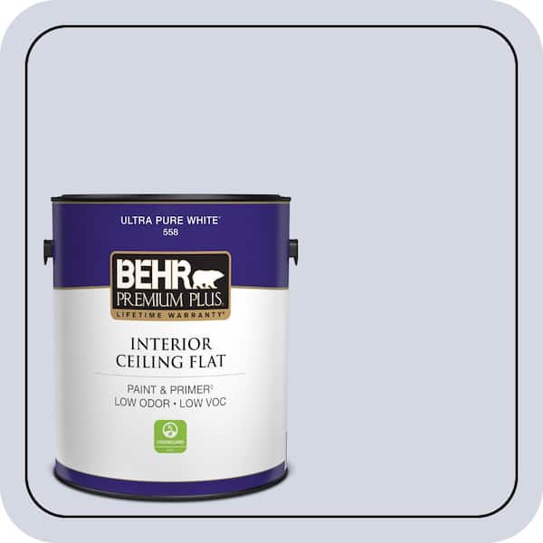 BEHR PREMIUM PLUS 1 gal. #S540-1 So Blueberry Ceiling Flat Interior Paint & Primer (2)