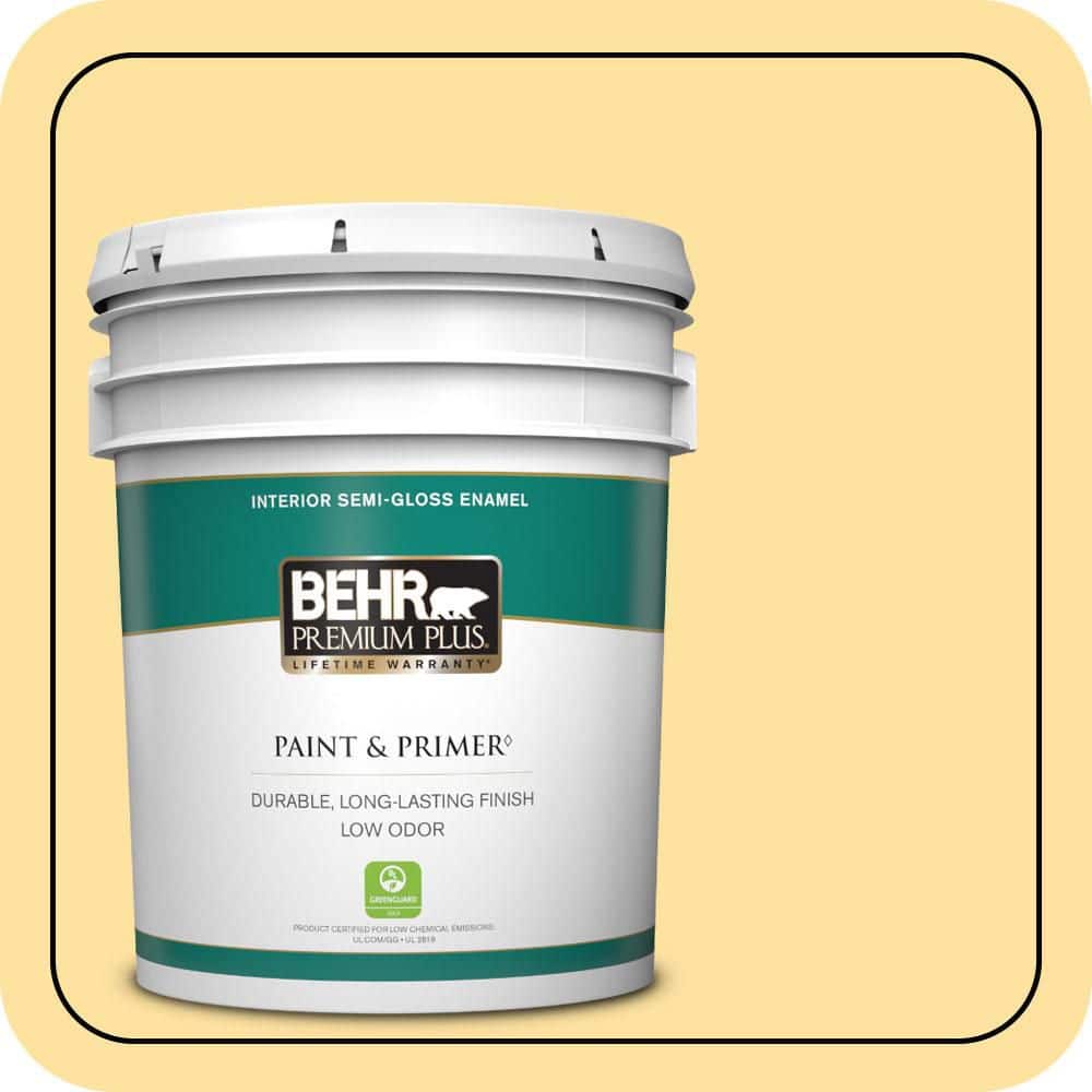 BEHR PREMIUM PLUS 5 gal. #P280-3 Polka Dot Skirt Semi-Gloss Enamel Low Odor Interior Paint & Primer