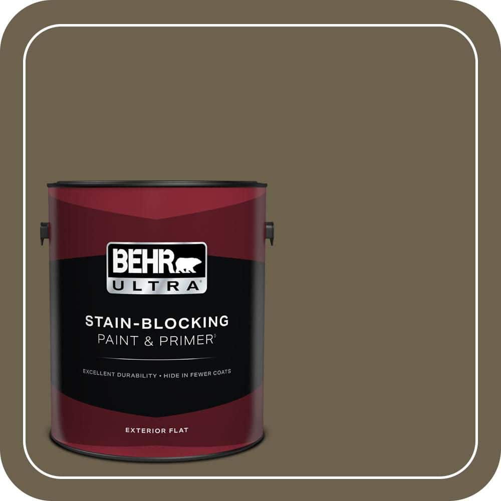 BEHR ULTRA 1 gal. #N310-7 Classic Bronze Flat Exterior Paint & Primer