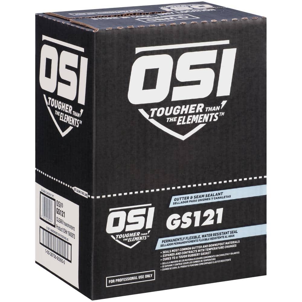 OSI GS121 Paintable 10 oz. Clear Solvent For Gutters Caulk Sealant (12-pack)