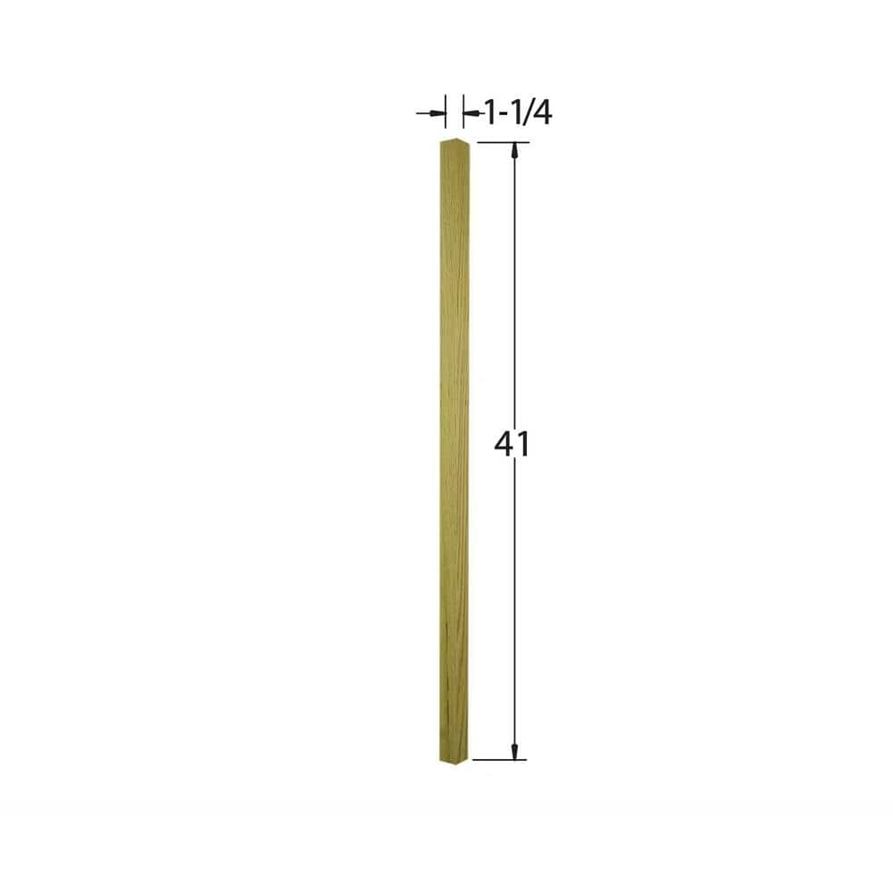EVERMARK Stair Parts 41 in. x 1-1/4 in. 5060 Unfinished Red Oak Square Craftsman Wood Baluster for Stair Remodel (2)