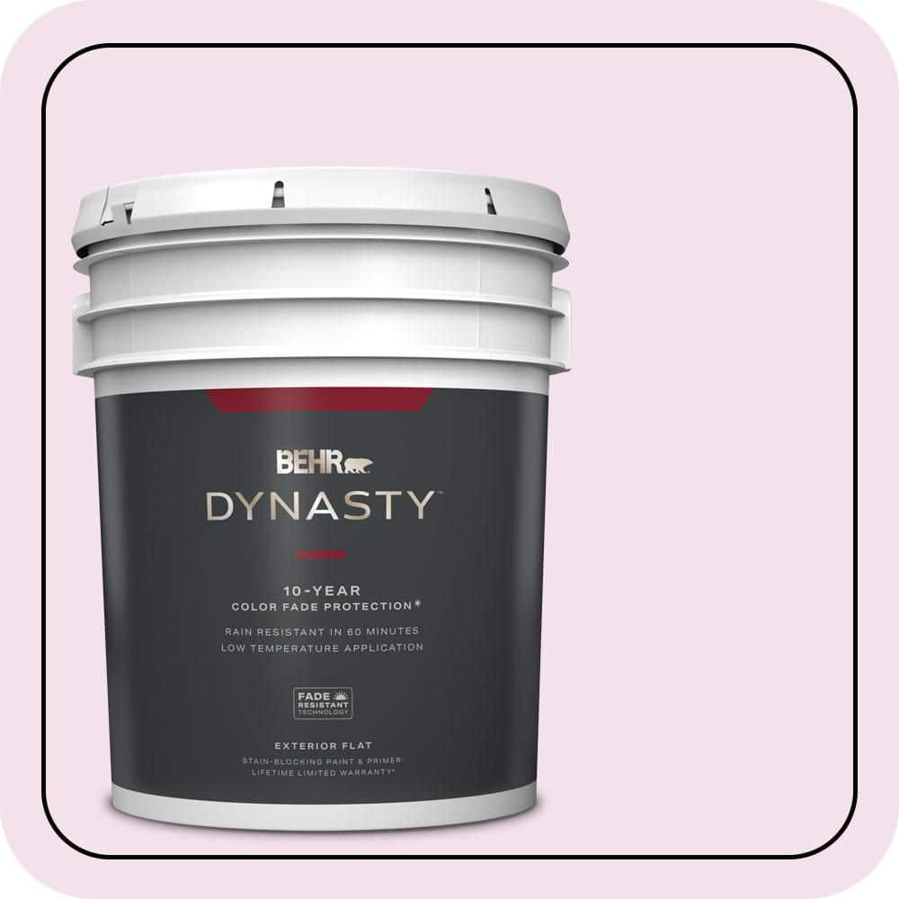 BEHR DYNASTY 5 gal. #690C-2 Pink Amour Flat Exterior Stain-Blocking Paint & Primer