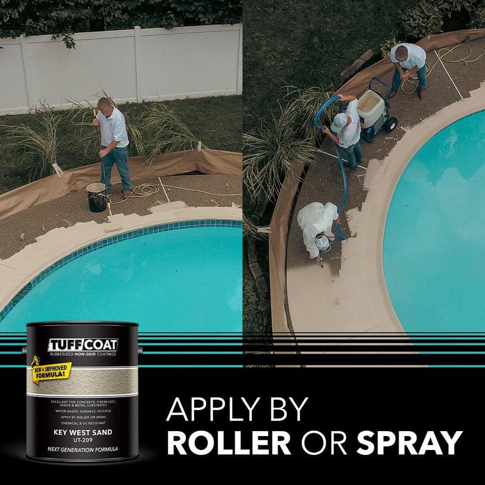 TUFF COAT UT-209 5-Gl Key West Sand Interior/Exterior, Concrete/Wood/Fiberglass/Metal Paint, Basement/Garage/Deck/Pool Deck/Patio (2)
