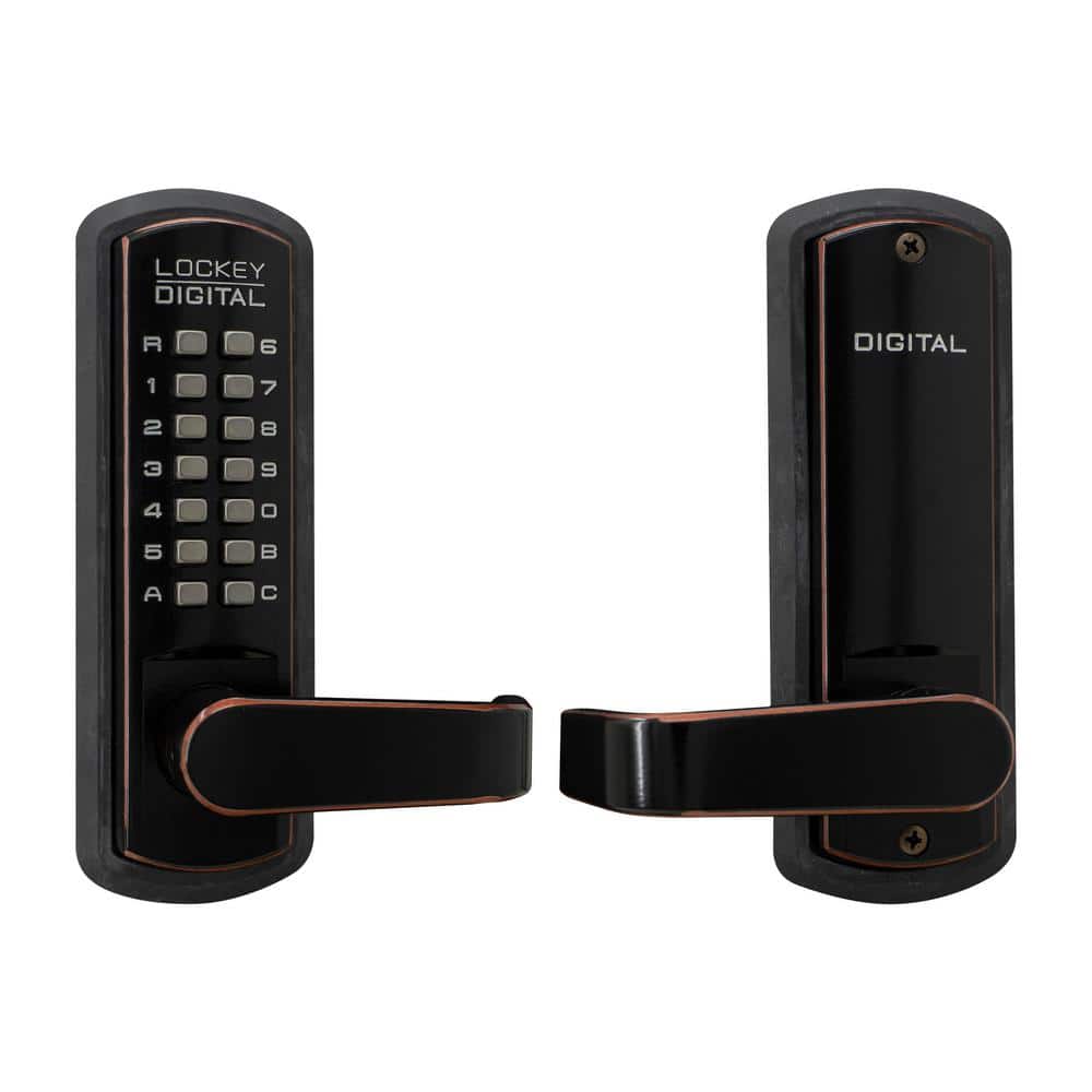 Unbranded Oil Rubbed Bronze Mechanical Keyless Storeroom Handle Lock with Passage Function