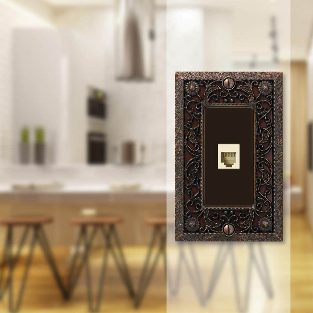 AMERELLE Filigree Gang Phone Metal Wall Plate (2)