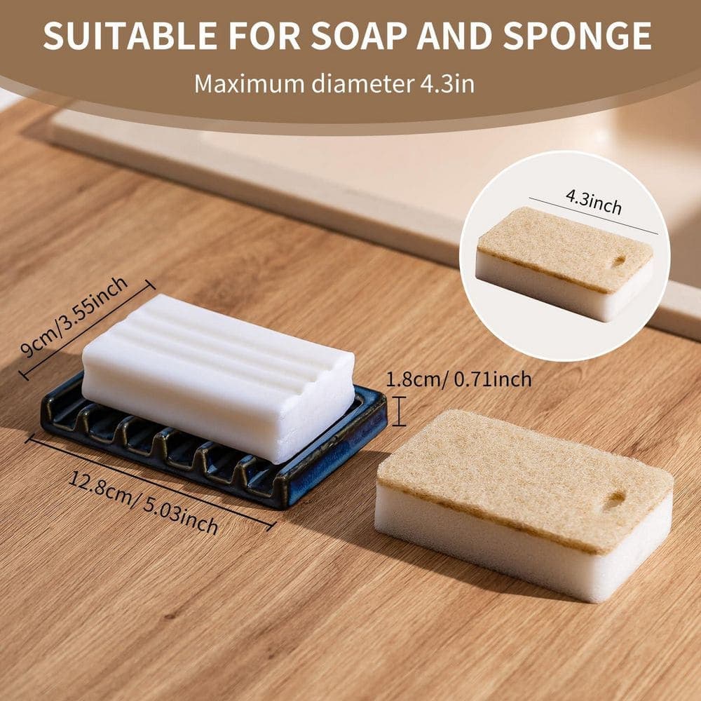 Unbranded 1-Pack White Ceramic Self-Draining Soap Dish Waterfall Bar Soap Saver Tray for Bathroom Sink Kitchen (3)