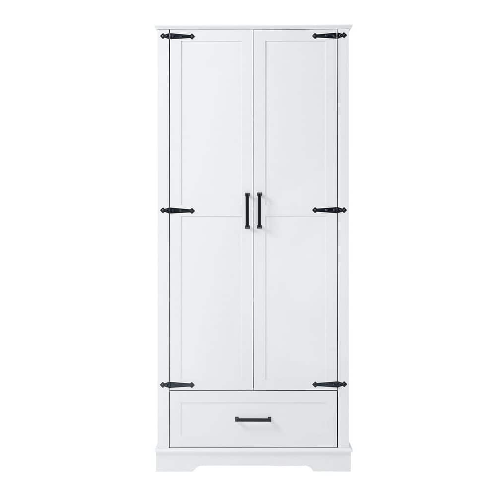 Boosicavelly 31 in. W x 16 in. D x 69 in. H White Linen Cabinet