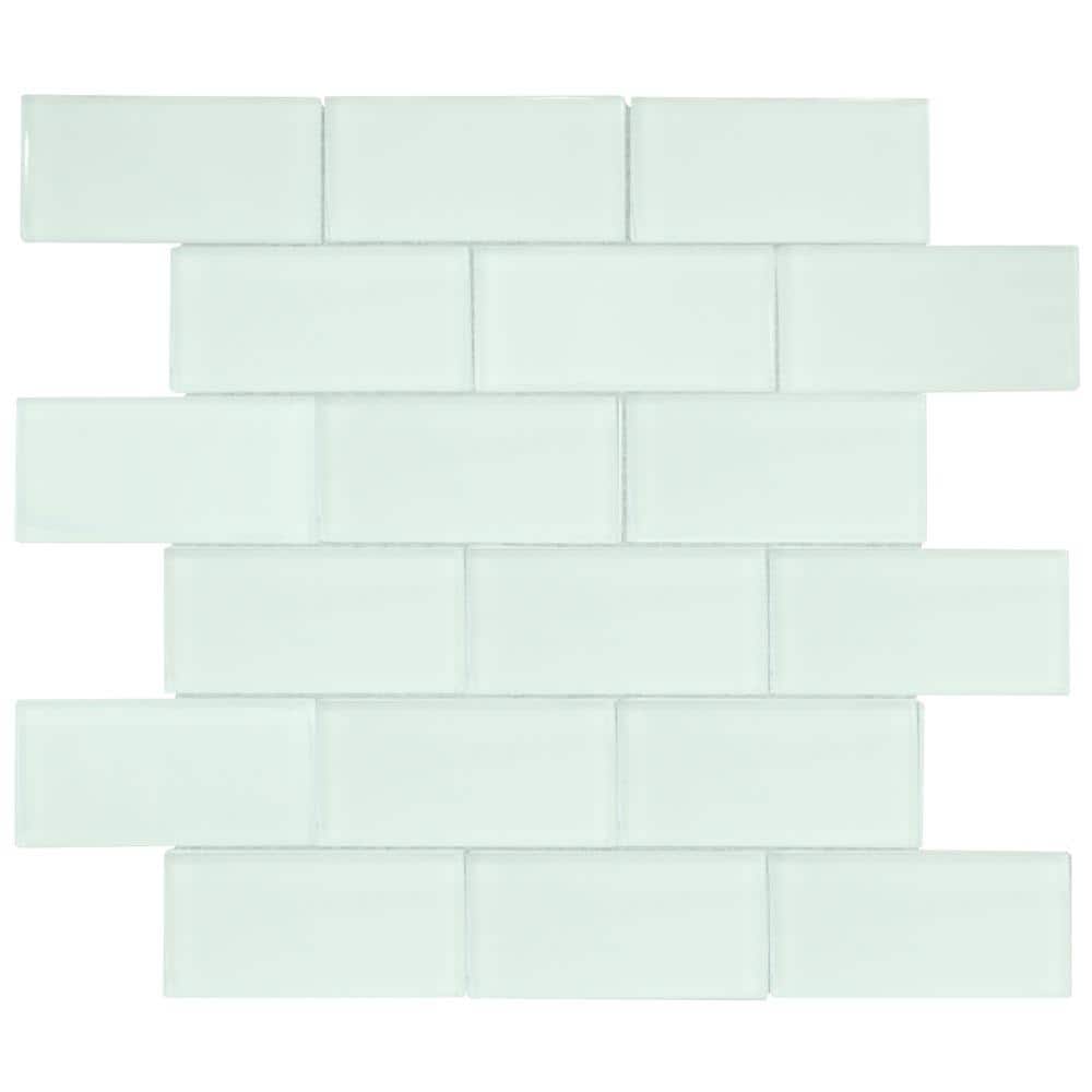 Jeffrey Court Siberian Gloss Green 11.625 in. x 11.625 in. Interlocking Gloss Glass Mosaic Tile (0.938 sq. ft./Each) (2)