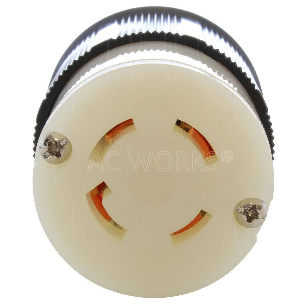 AC WORKS NEMA L16-30R 3-Phase 30A 480V 4-Prong Locking Female Connector in Black with UL, C-UL Approval (3)