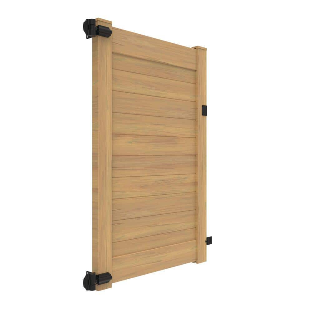 Barrette Outdoor Living 46 in. x 6 ft. Vinyl Privacy Horizontal Fence Gate Cypress (2)